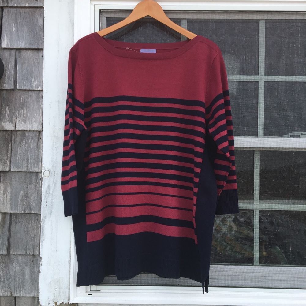 3/4 Sleeve Boat Neck Sweater